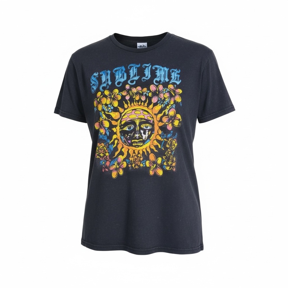 Sublime (L) Graphic T-Shirt with Sun and Flowers - Picture 5 of 5